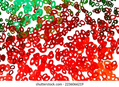 Light Green, Red vector layout with circle shapes. Glitter abstract illustration with blurred drops of rain. Pattern for beautiful websites.