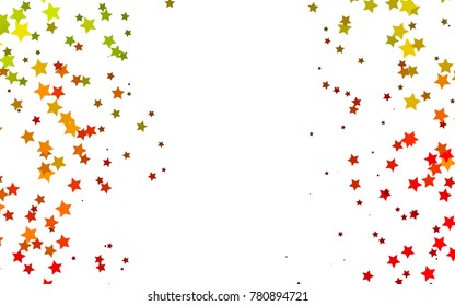 Light Green, Red vector layout with bright stars. Blurred decorative design in simple style with stars. The pattern can be used for new year ad, booklets.