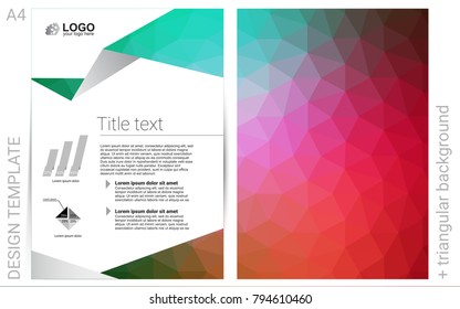 Light Green, Red vector  layout for Leaflets. Booklet with textbox on colorful abstract background. The pattern can be used for any ad, booklets.