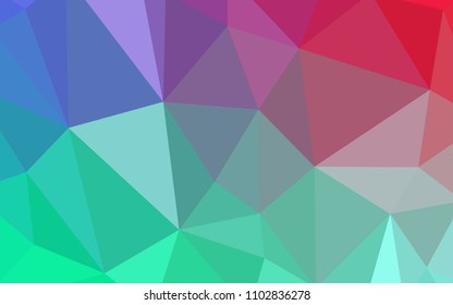 Light Green, Red vector low poly texture. Triangular geometric sample with gradient.  New template for your brand book.