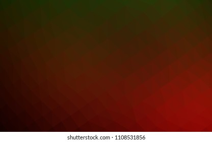 Light Green, Red vector low poly cover. Shining colored illustration in a Brand new style. Triangular pattern for your business design.