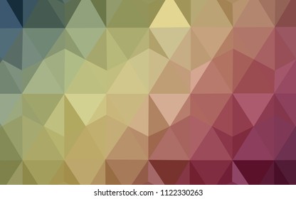Light Green, Red vector low poly cover. Colorful illustration in polygonal style with gradient. Triangular pattern for your design.