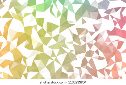 Light Green, Red vector low poly texture. Shining polygonal illustration, which consist of triangles. Completely new template for your banner.