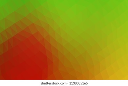Light Green, Red vector low poly texture. Creative geometric illustration in Origami style with gradient. The completely new template can be used for your brand book.