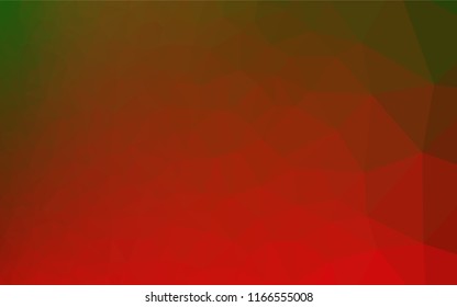 Light Green, Red vector low poly layout. Triangular geometric sample with gradient.  A completely new template for your business design.