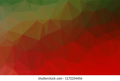 Light Green, Red vector low poly layout. Modern geometrical abstract illustration with gradient. Brand new style for your business design.