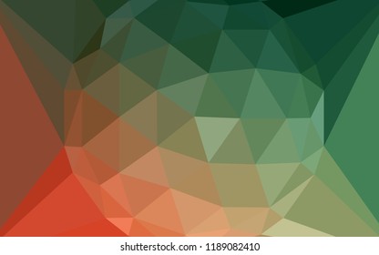 Light Green, Red vector low poly cover with a diamond. Abstract illustration with an elegant triangles. Template for cell phone's backgrounds.