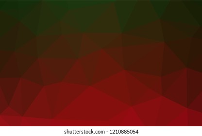 Light Green, Red vector low poly layout. Glitter abstract illustration with an elegant design. Brand new style for your business design.