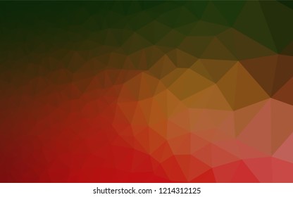 Light Green, Red vector low poly cover. Geometric illustration in Origami style with gradient.  Triangular pattern for your business design.