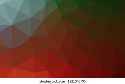 Light Green, Red vector low poly layout. Modern geometrical abstract illustration with gradient. The template can be used as a background for cell phones.