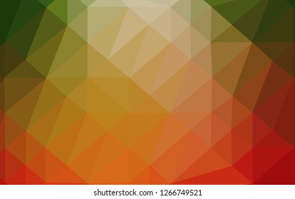 Light Green, Red vector low poly cover. Modern geometrical abstract illustration with gradient. Textured pattern for background.
