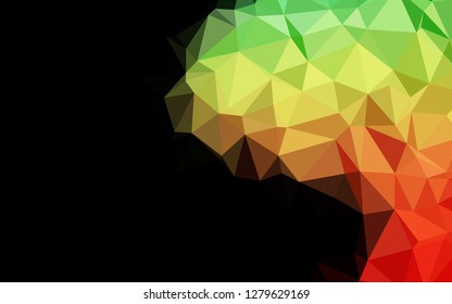 Light Green, Red vector low poly layout. Colorful illustration in Origami style with gradient.  Template for your brand book.