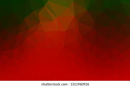 Light Green, Red vector low poly cover. Modern geometrical abstract illustration with gradient. New texture for your design.