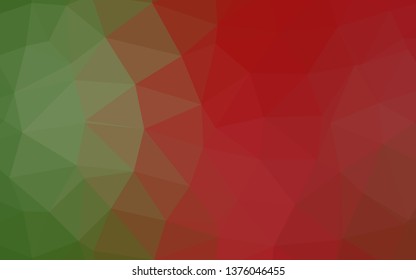 Light Green, Red vector low poly texture. Brand new colorful illustration in with gradient. Polygonal design for your web site.