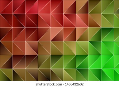 Light Green, Red vector low poly layout. A completely new color illustration in a polygonal style. Textured pattern for your backgrounds.