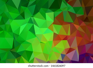 Light Green, Red vector low poly texture. Glitter abstract illustration with an elegant triangles. Pattern for a brand book's backdrop.