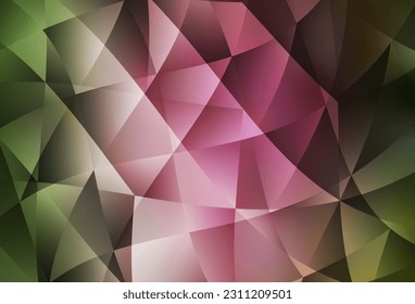 Light Green, Red vector low poly background. A completely new color illustration in a polygonal style. Pattern for a brand book's backdrop.