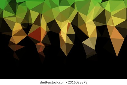 Verde claro, vector rojo de baja textura de poli. Ilustración colorida de estilo Origami con degradado.  Nueva textura para tu diseño.