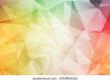 Light Green, Red vector low poly background. Colorful abstract illustration with triangles. New template for your brand book.