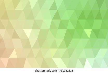 Light Green, Red vector Low poly crystal background. Polygon design pattern. Low poly illustration, low polygon background.