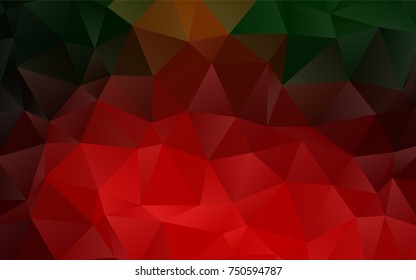 Light Green, Red vector low poly pattern. Creative illustration in halftone style with gradient. A completely new design for your business.