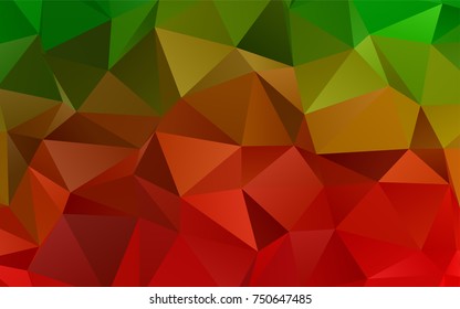 Light Green, Red vector low poly template. Glitter abstract illustration with an elegant design. The template can be used as a background for cell phones.