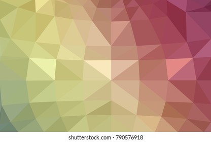 Light Green, Red vector Low poly crystal background. Polygon design pattern. Low poly illustration, low polygon background.