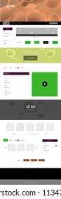 Light Green, Red vector Material Design Kit with liquid shapes. Shining curly illustration in marble style with gradient. Modern template for your landing page.