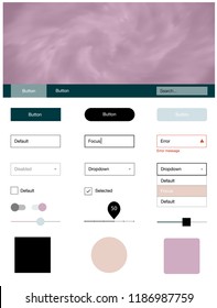 Light Green, Red vector Material Design Kit with stars. Decorative ui kit design in abstract style with colorful sky. This template you can use for landing pages.