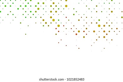 Light Green, Red vector modern geometrical circle abstract background. Dotted texture template. Geometric pattern in halftone style with gradient. 