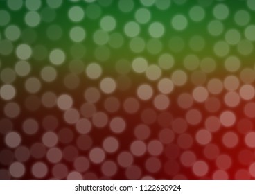 Light Green, Red vector modern bokeh pattern. Colorful illustration in abstract style with gradient. A completely new design for your business.