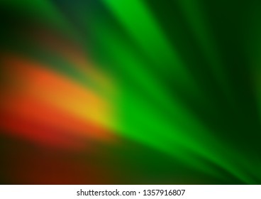 Light Green, Red vector modern bokeh pattern. Creative illustration in halftone style with gradient. The background for your creative designs.