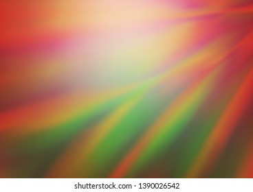 Light Green, Red vector modern bokeh pattern. Glitter abstract illustration with an elegant design. The best blurred design for your business.