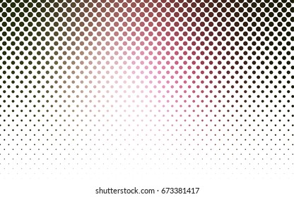 Light Green, Red vector modern geometrical circle abstract background. Dotted texture template. Geometric pattern in halftone style with gradient. 