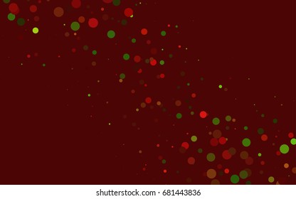 Light Green, Red vector modern geometrical circle abstract background. Dotted texture template. Geometric pattern in halftone style with gradient. 