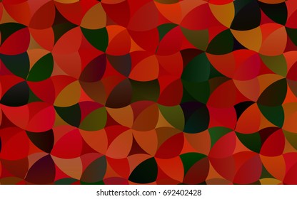 Light Green, Red vector modern geometrical circle abstract background. Dotted texture template. Geometric pattern in halftone style with gradient. 