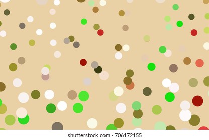 Light Green, Red vector modern geometrical circle abstract background. Dotted texture template. Geometric pattern in halftone style with gradient. 