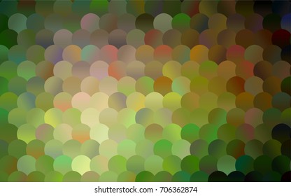 Light Green, Red vector modern geometrical circle abstract background. Dotted texture template. Geometric pattern in halftone style with gradient. 