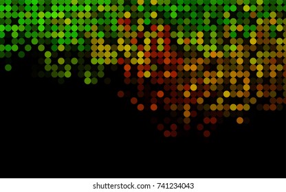 Light Green, Red vector modern geometrical circle abstract background. Dotted texture template. Geometric pattern in halftone style with gradient. 