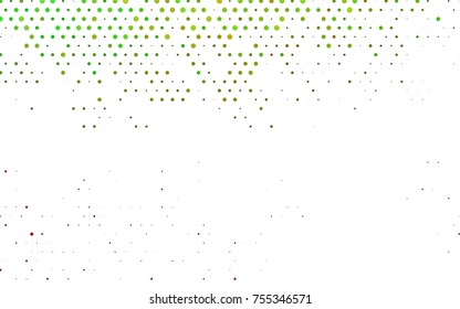 Light Green, Red vector modern geometrical circle abstract background. Dotted texture template. Geometric pattern in halftone style with gradient. 