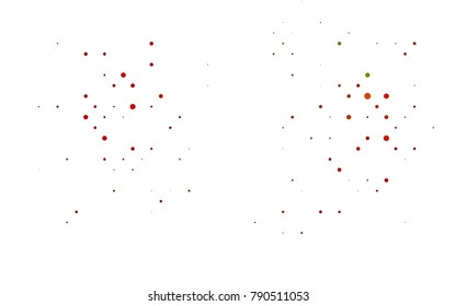 Light Green, Red vector modern geometrical circle abstract background. Dotted texture template. Geometric pattern in halftone style with gradient. 