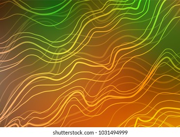 Light Green, Red vector natural abstract template. Colorful abstract illustration with lines in Asian style. The pattern can be used for heads of websites and designs.