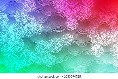 Light Green, Red vector natural abstract background. Modern geometrical abstract illustration with flowers. The pattern can be used for coloring books and pages for kids.