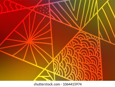 Light Green, Red vector natural abstract pattern. Decorative shining illustration with doodles on abstract template. A completely new design for your business.