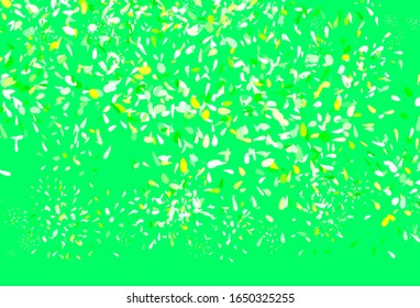 Light Green, Red vector natural backdrop with leaves. Sketchy doodles with leaves on blurred background. Brand new design for your business.