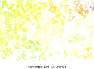 Light Green, Red vector natural backdrop with leaves. Creative illustration in blurred style with leaves. Hand painted design for web, wrapping.