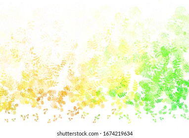 Light Green, Red vector natural backdrop with leaves. leaves on blurred abstract background with gradient. A new texture for your wallpaper design.