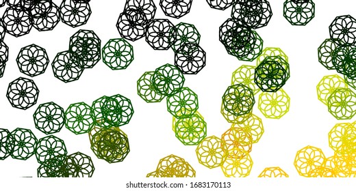 Light Green, Red vector natural backdrop with flowers. Illustration with abstract colorful flowers with gradient. Colorful pattern for spring parties.