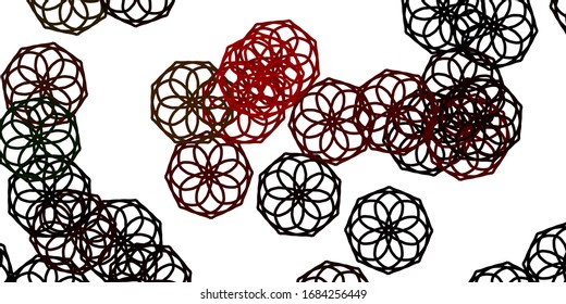 Light Green, Red vector natural backdrop with flowers. Illustration with abstract colorful flowers with gradient. Colorful pattern for spring parties.