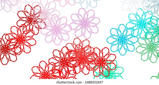 Light Green, Red vector natural backdrop with flowers. Modern design with gradient Flowers on abstract background. Best design for your business.